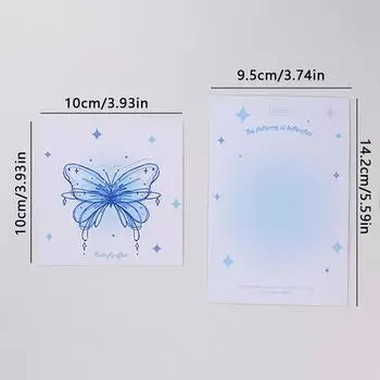 Распродажа 10 шт. бабочка бумажная карточка задняя часть карты голова студенты канцелярские принадлежности фотокарточки защитная упаковка подарок DIY материал Kpop синий