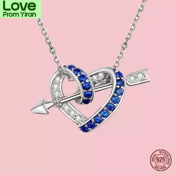 Распродажа 925 пробы серебряное ожерелье сердце со стрелой ожерелье для женщин девушка подходит для случаев празднования изящные ювелирные изделия