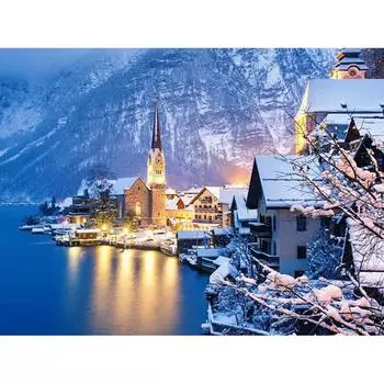 Распродажа Алмазная вышивка Зима Снег и море Полный круглый алмазный набор для вышивки крестом 20X30CM