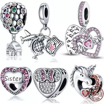 Распродажа berloques prata 925, воздушные шары и цепочки безопасности, серия бусин, подходят для браслета 925, ювелирные изделия своими руками