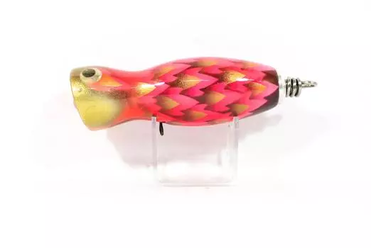 Распродажа Деревянный Поппер Baby Floating 90 мм 17 грамм Дракон Золотая Голова Красный (1087)