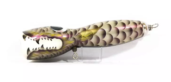 Распродажа Деревянный Поппер Дракон Плавающий 220 мм 150 грамм Белый (1014)