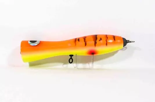 Распродажа Деревянный Поппер Конус Плавающий 210 мм 105 грамм Оранжевый Тигр (1107)