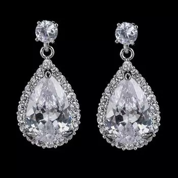 Распродажа Emmaya, классические серьги с блестящим цирконием в форме капли для женщин, свадебные, помолвочные, благородные, орнамент, необычный подарок белого золота