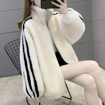 [Распродажа и отсутствие пополнения] Мех ягненка и мех объединены с гранулами из цельной шерсти, и новая шуба — женская легкая. S115 белый