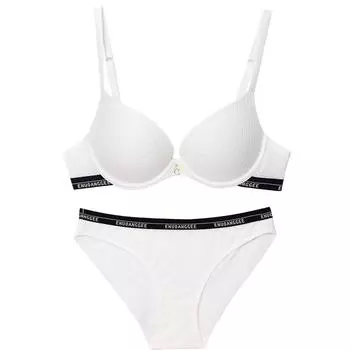 Распродажа Контрастные цвета Буквы Сексуальное нижнее белье Маленькая грудь Показать Большую Поддержку Сверху Собирающий Бюстгальтер Тонкий Верхний Толстый Нижний Бюстгальтер 70B белый