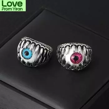 Распродажа креативные кольца ретро Хэллоуин злой глаз заявление кольца для модных мужских ювелирных изделий 11 красный