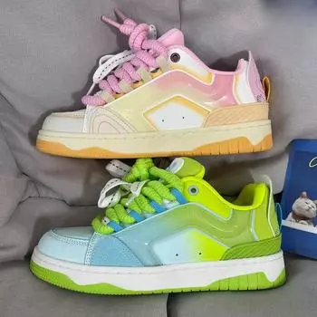 Распродажа Кроссовки Jelly Mandarin Кроссовки Dopamine Casual Мужские и женские Кроссовки Campus Trend Универсальная обувь для скейтбординга 35 зелёный