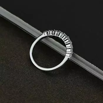Распродажа модной одежды из стерлингового серебра 925 пробы на годовщину свадьбы полувечное кольцо SONA с имитацией бриллианта гарантия качества 5