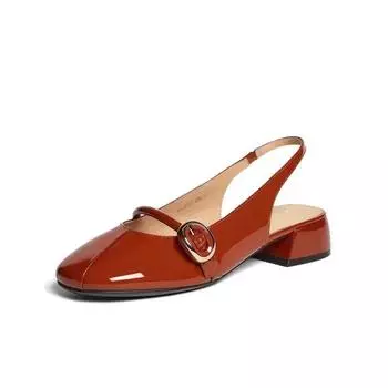 Распродажа модной женской обуви 2024 года. Модные туфли с открытой пяткой и пряжкой. Женские туфли-лодочки. Осенние туфли с закрытым носком. Однотонные туфли для женщин. Zapatos De Mujer. 35