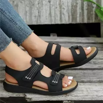 Распродажа модной женской обуви 2024 года. Новые модные женские сандалии с леопардовым принтом в стиле ретро. Летние повседневные женские пляжные туфли с рыбьим ртом. 35 цветной печати леопарда