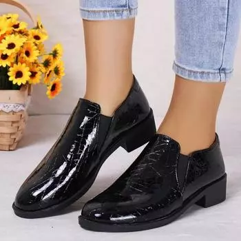 Распродажа модной женской обуви 2024 года. Новые туфли-лодочки для женщин с застежкой-молнией. Осенние туфли с круглым носком. Классические туфли для работы и работы. Квадратные каблуки. Повседневные туфли-лодочки. 36 чёрный