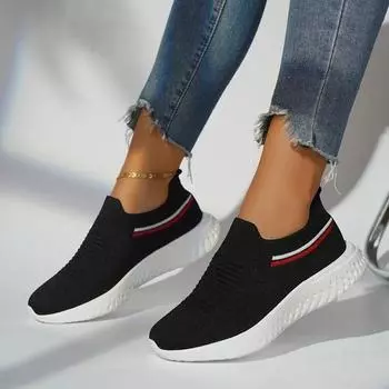 Распродажа модной женской обуви 2024 года. Женская вулканизированная обувь One Kick. Осенняя дышащая сетчатая повседневная удобная обувь большого размера. 36 чёрный
