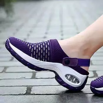 Распродажа модной женской обуви Брендовые женские туфли из вулканизированной ткани Весенние туфли с круглым носком из цельной сетчатой ткани Дышащие женские туфли на среднем каблуке 35 чёрный