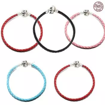 Распродажа, модные женские очаровательные украшения из стерлингового серебра 925 пробы, оригинальный дизайн, сделай сам, веревка на удачу чёрный