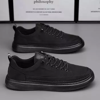 Распродажа мужских парусиновых туфель, летние новые дышащие повседневные туфли на плоской подошве, тканевые туфли с одной педалью, черные рабочие туфли 39 черный коричневый