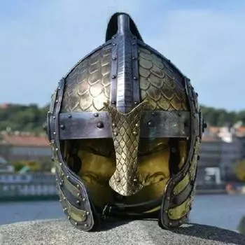 Распродажа на Хэллоуин Средневековая Богота с гравировкой Fantasy Norman Viking Helmet Replica