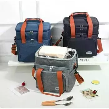 Распродажа Очень толстый ланч-бокс Bento Bag Очень высокая квадратная термосумка Портативный пакет для пикника со льдом Открытый свежий ланч-бокс Портативный