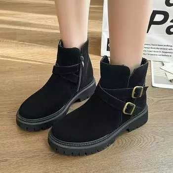 Распродажа Осенняя женская обувь Британский стиль Маленькие нюдовые винтажные французские короткие ботинки Туфли на платформе Кроссовки 35 коричневый