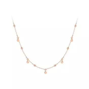 Распродажа, ожерелье из стерлингового серебра 925 пробы, многокруглая цепочка из бисера, блестящая круглая цепочка на ключицы, женское праздничное ожерелье, ювелирные изделия NK042 40cm платиновый