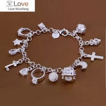 Распродажа, подарок на день Святого Валентина, ювелирные изделия из стерлингового серебра 925 пробы, модные браслеты, милые женские свадебные подвески