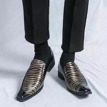 Распродажа ручных работ на мужские туфли-лоферы в британском стиле, стильные мужские туфли для парикмахеров 2024 года, новые кожаные мужские туфли без застежек 38 чёрный