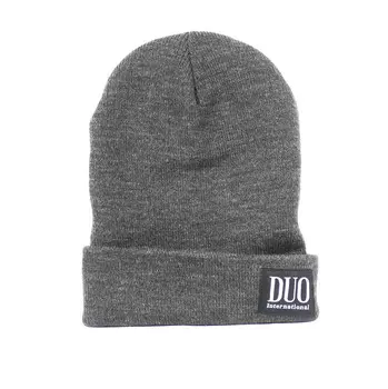 Распродажа Шапка-двойка Шапка-бини для холодной погоды Темно-серая (1268)