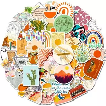Распродажа T01040622 50 листов Наклейка в богемном стиле Художник Богема Креативные заметки Багаж
