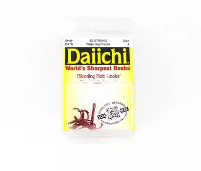 Распродажа Тройные крючки Daiichi D97Q, 7X, наживка с широким зазором, размер 3/0 (7448)
