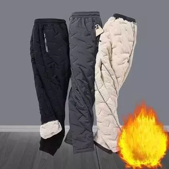 Распродажа, улавливание утечек, внешняя торговля, изъятие, пуховые брюки с наполнителем, мужские зимние толстые теплые брюки из берберского флиса... L
