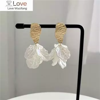 Распродажа в Корее Модные акриловые расписные лепестки клипсы на серьги без проколов серьги сказочного темперамента для женщин ювелирные изделия