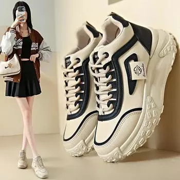Распродажа Женская мода Высокие туфли Женские кроссовки Тренд Белые плоские повседневные спортивные туфли Женские дизайнерские кроссовки 35 хаки