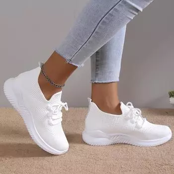 Распродажа женской обуви 2024, брендовая сетчатая женская вулканизированная обувь, осенние дышащие модные женские кроссовки, однотонные женские кроссовки 35 чёрный