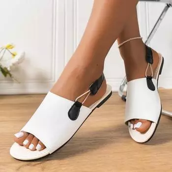 Распродажа женской обуви 2024 года, новые женские сандалии One Kick, летние, из мягкой кожи, легкие, повседневные, на плоской подошве, удобные, большого размера 36 чёрный