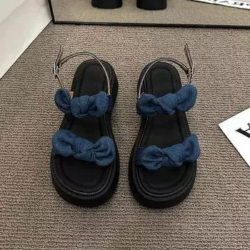 Распродажа женской обуви 2024 года, высококачественные современные женские сандалии, летние повседневные сандалии, женские туфли на толстой подошве, однотонные женские туфли 35 бежевый