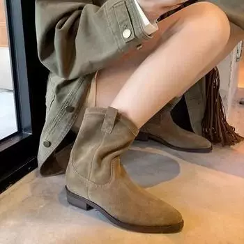 Распродажа женской обуви Новые женские ботинки без застежек Модные однотонные повседневные ботинки Женские горячие продажи Ботильоны с острым носком Zapatos 35