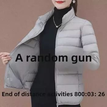 Распродажа женской зимней одежды: Легкая куртка из хлопкового пуха 2023 года — новый стиль воротника-стойки для тепла S for 60-70 lbs, slightly small