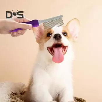 Распутывающая расческа для домашних животных для собак и кошек с зубами из нержавеющей стали Эргономичная ручка Универсальный инструмент для ухода за кошками и собаками Простота в использовании Чистая бережная очистка A