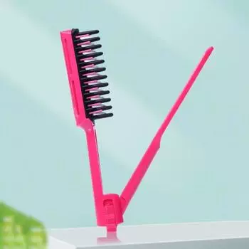 Распутывающая щетка для волос V-образная складная ручка для массажа кожи головы для женщин и девочек, влажная и сухая, длинные вьющиеся, пушистые, расческа для укладки волос, парикмахерский инструмент красный