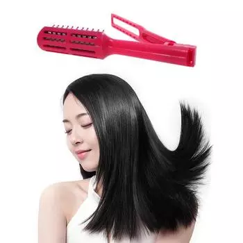 Распутывающая щетка для волос V-образная складная ручка для массажа кожи головы для женщин и девочек, влажная и сухая, длинные вьющиеся, пушистые, расческа для укладки волос, парикмахерский инструмент красный