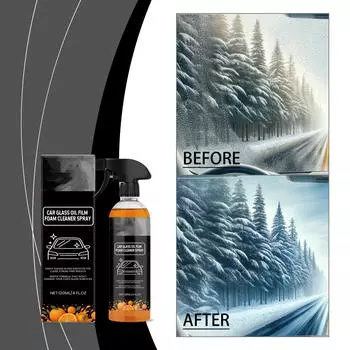 Распылите очиститель масляной пленки на автомобильных стеклах, чтобы проникнуть и разложить стойкие масляные пленки 120 мл One Size