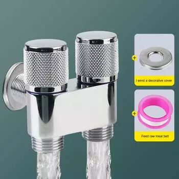 Распылитель кран аксессуар из двух частей управления Смеситель для стиральной машины G1/2 туалет Треугольный клапан для ванной комнаты унитаза биде 1 в двух серебряный