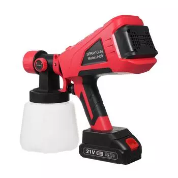 Распылитель краски, 600 Вт, электрическая машина для распыления краски с 3 шаблонами, 1000 мл, контейнерные распылители краски для EU Plug & 1 Battery красный