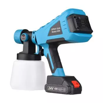 Распылитель краски Ручной портативный беспроводной с контейнером 1000 мл, соплом 2,5 мм, электрическое распыление US Plug синий