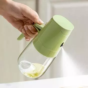 Распылитель масла для приготовления пищи 2 в 1 Диспенсер и распылитель масла 300/500 мл Стеклянная бутылка Насадка против капель Легко чистить Кухонный инструмент для соусов из масла и уксуса 300ML жёлтый