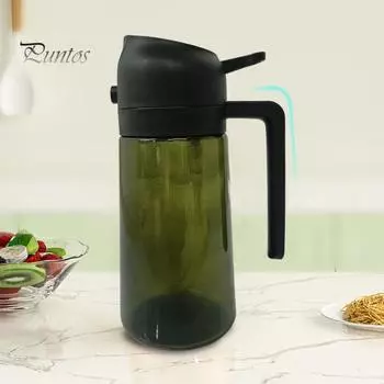 Распылитель масла для приготовления пищи 470 мл стеклянный дозатор и распылитель оливкового масла эффективный контроль масла многофункциональный кухонный инструмент для аэрофритюрницы барбекю салат чёрный