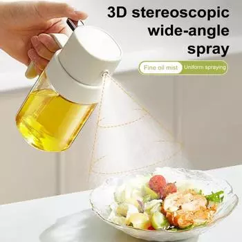 Распылитель масла на 200 мл для приготовления оливкового масла. Бутылка для спритцера с ручкой. Стеклянный носик для фритюрницы. Приправа для жарки салата с барбекю. Не содержит BPA. Герметичность. 200ML зелёный