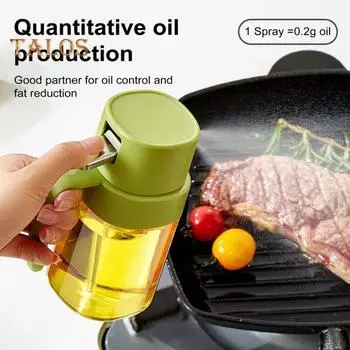 Распылитель масла на 200 мл для приготовления оливкового масла. Бутылка для спритцера с ручкой. Стеклянный носик для фритюрницы. Приправа для жарки салата с барбекю. Не содержит BPA. Герметичность. 200ML зелёный