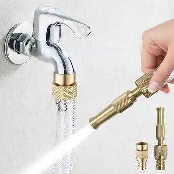 Распылительная насадка Водяной пистолет Сплав прямого разбрызгивателя Регулируемое давление Шланг для мойки автомобилей Соединение водопроводного крана 1/2 дюйма 3/4 дюйма Быстрый разъем