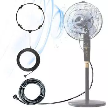 Распылительное кольцо Комплект уличного вентилятора для запотевания с насадками Герметичный Простота установки Крепление для вентилятора для запотевания Патио Аксессуары для садовых вентиляторов 6M US Plug